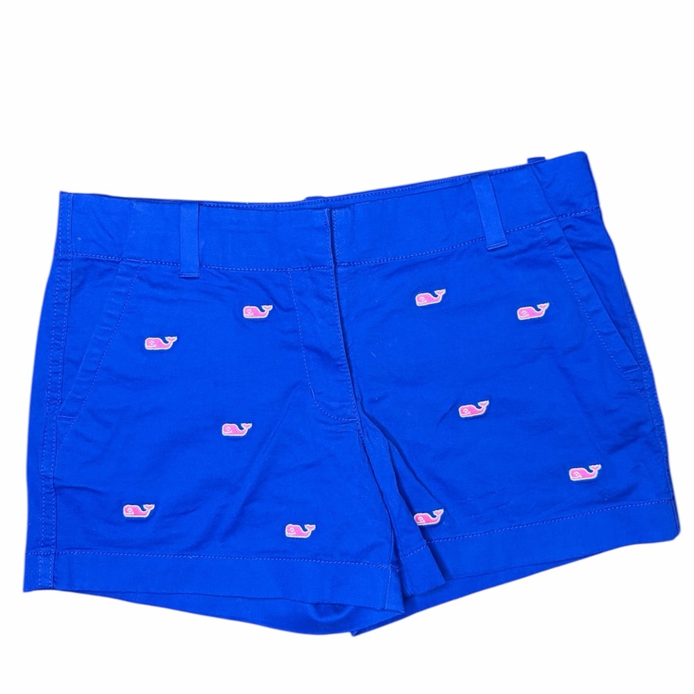 Vineyard Vines Girls Shorts Blue with Pink Whale Size 12 NWOT